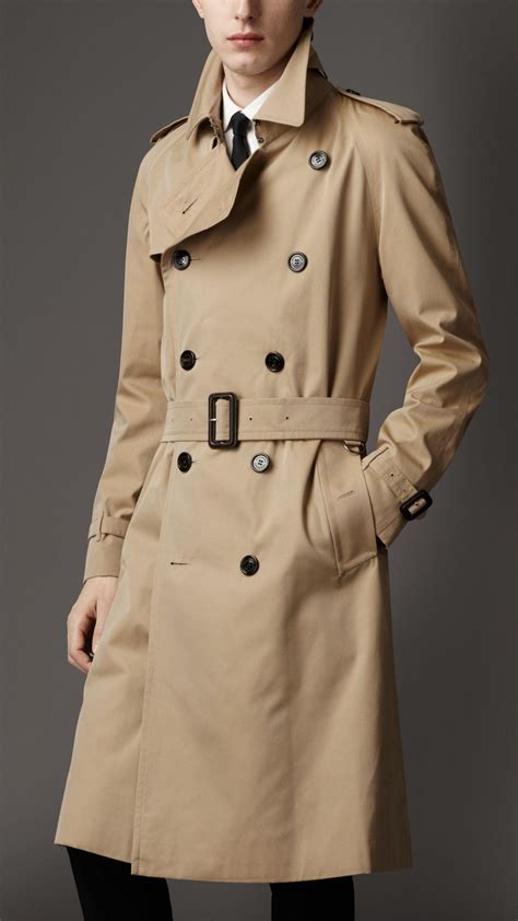 burberry the kensington long cotton-gabardine trench coat|burberry kensington trench coat men's.